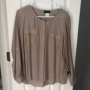 Creation L Women's Taupe silky Blouse